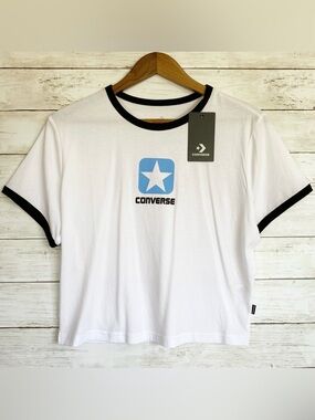 NWT Converse Retro Star Cropped Tee Large